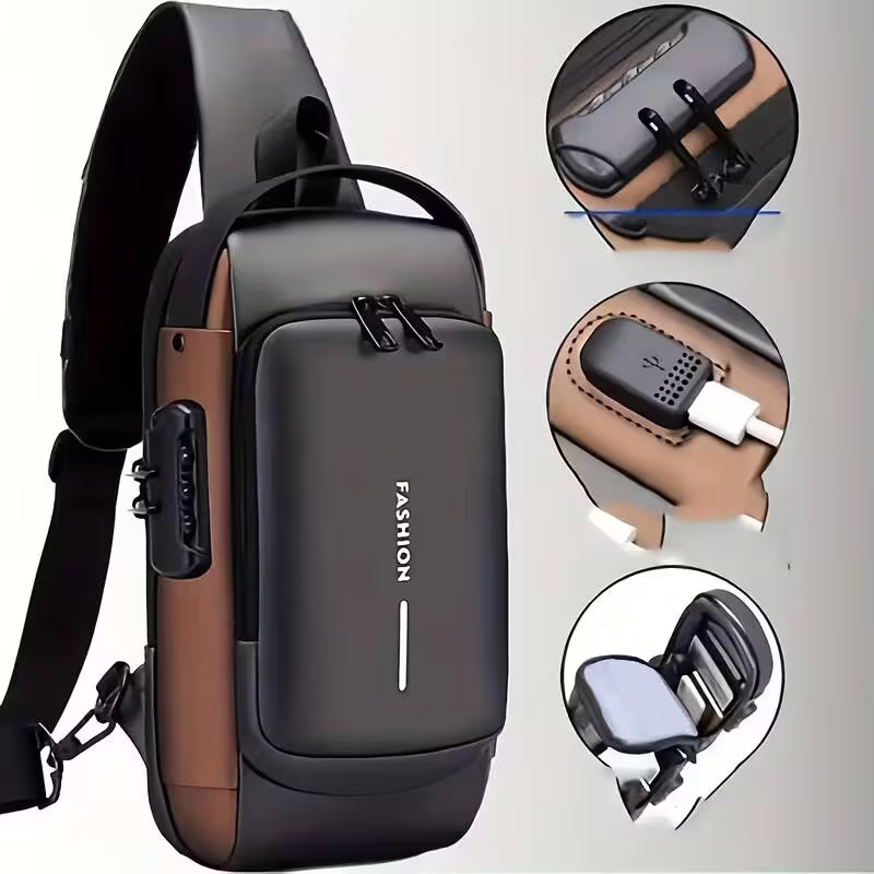 Motorcycle Gear Bag - ロック可能なジッパー付き盗難防止バイク用バックパック – 通勤、旅行、ライディングに最適。メンズバイク用スリングバッグ