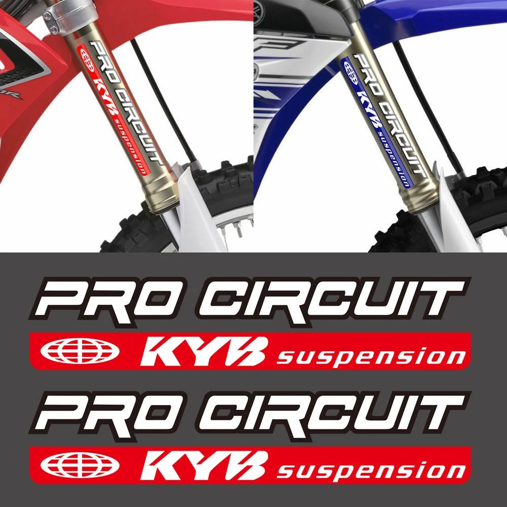 Motorcycle Gear Deals - プロサーキットKYBサスペンションフォークステッカーバイクデカール反射防水バイクステッカーセット（ダートバイクモトクロス用）