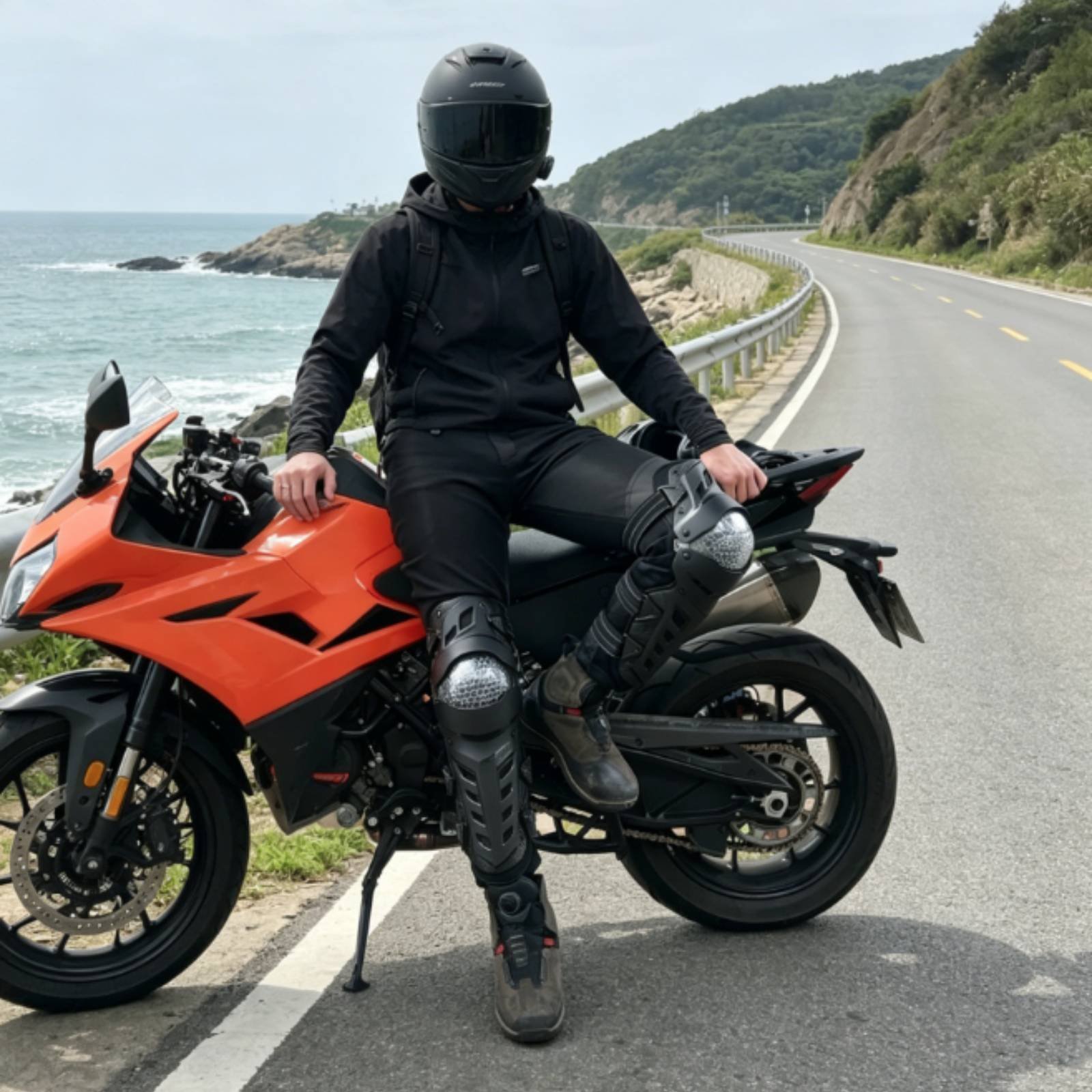 Knee Guard Hard - オートバイ膝パッド 転倒防止ライディングニープロテクター オートバイレッグガード ハードシェル保護ギア 通気性デザイン