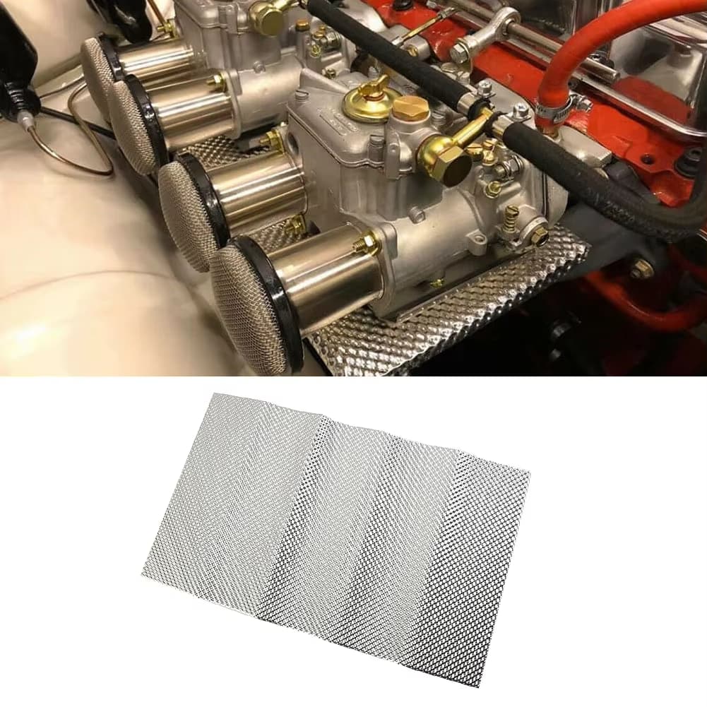 1PC 車エンボスアルミヒートシールド 300 × 500  - Exhaust Wrap Titanium のレビューと価格
