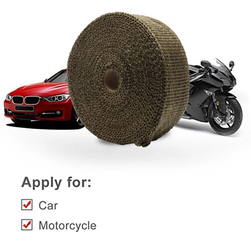 エンデューロ排気熱バンドオートバイマフラーヒートラップ保護  - Exhaust Wrap Titanium のレビューと価格
