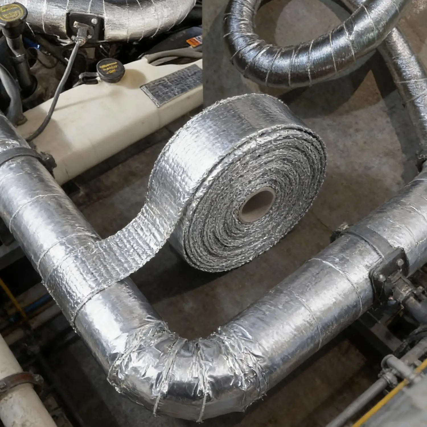 オートバイマフラーサーマルテープ排気バンドヒートラップグラス - Exhaust Wrap Titanium のレビューと価格