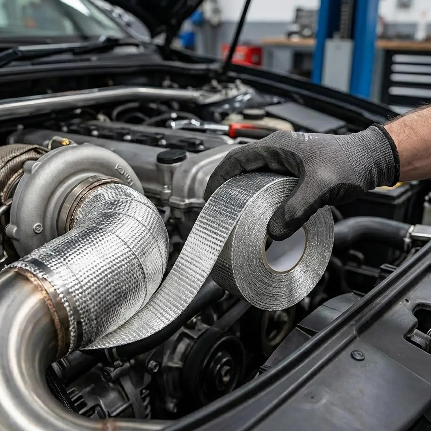 オートバイマフラーサーマルテープ排気バンドヒートラップグラス - Exhaust Wrap Titanium のレビューと価格