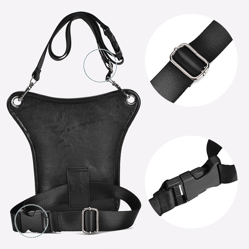 ヴィンテージPUレザーウエストパックドロップレッグバッグ男女 - Motorcycle Gear Bag のレビューと価格
